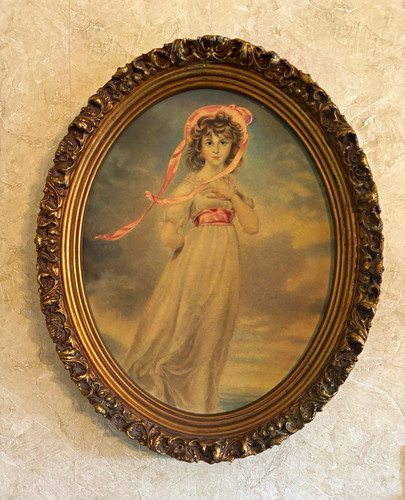 Vintage oval ornate framed - vintage,
