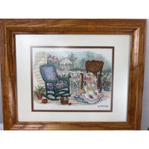 Vintage framed cross stitch - vintage,
